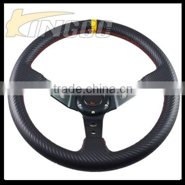 Guangzhou Universal Deep OEM 14 Inch Carbon Fiber Steering Wheel For Racing Car