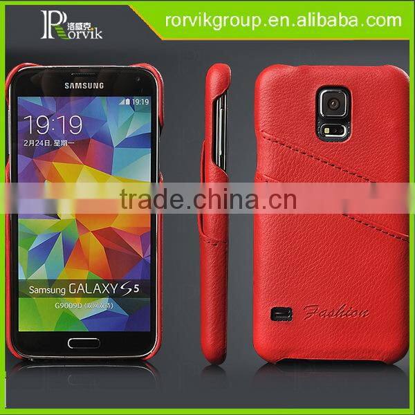 top grade genuine leather back phone case for SAM S5