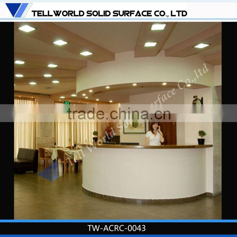 commercial modern beautiful luxury salon 100 acrylic solid surface reception desk service counter design
