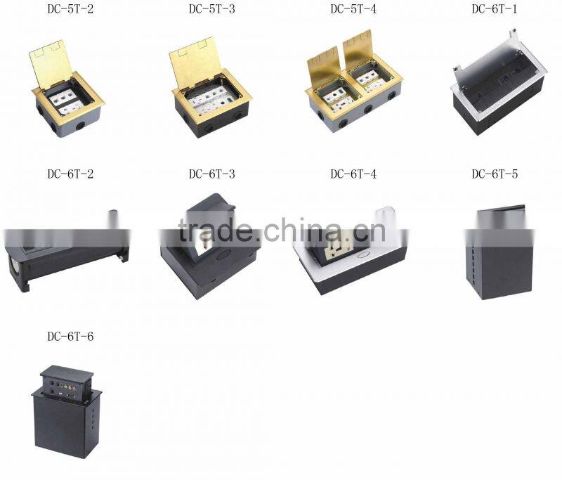 Floor socket, floor switch 2 poles /3 poles /5 poles golden, white, black