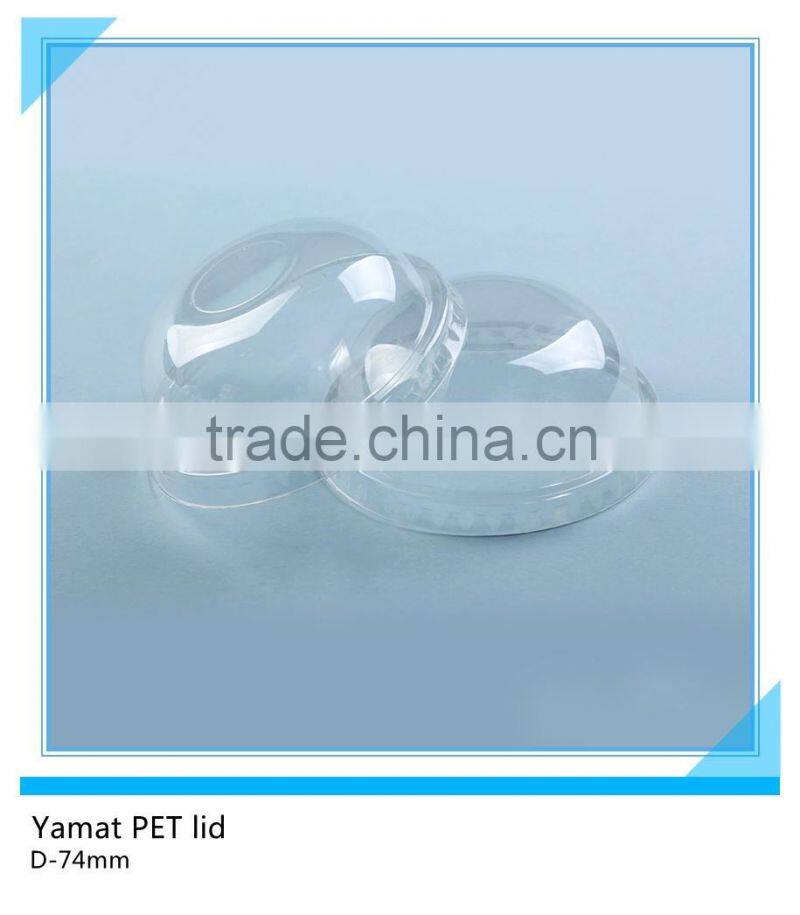 74mm Diamater PET Dome Lid for Disposable Plastic Cup