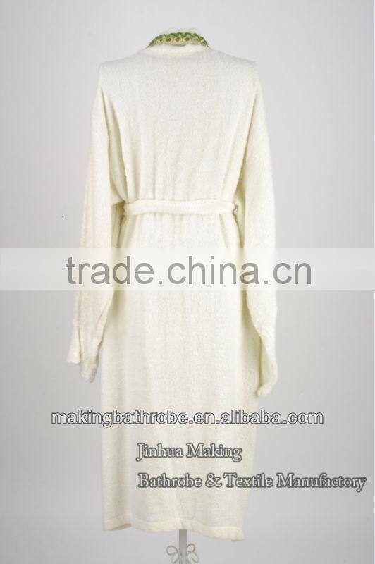 top hotel cheap white and simple breathable cool towel material bathrobe