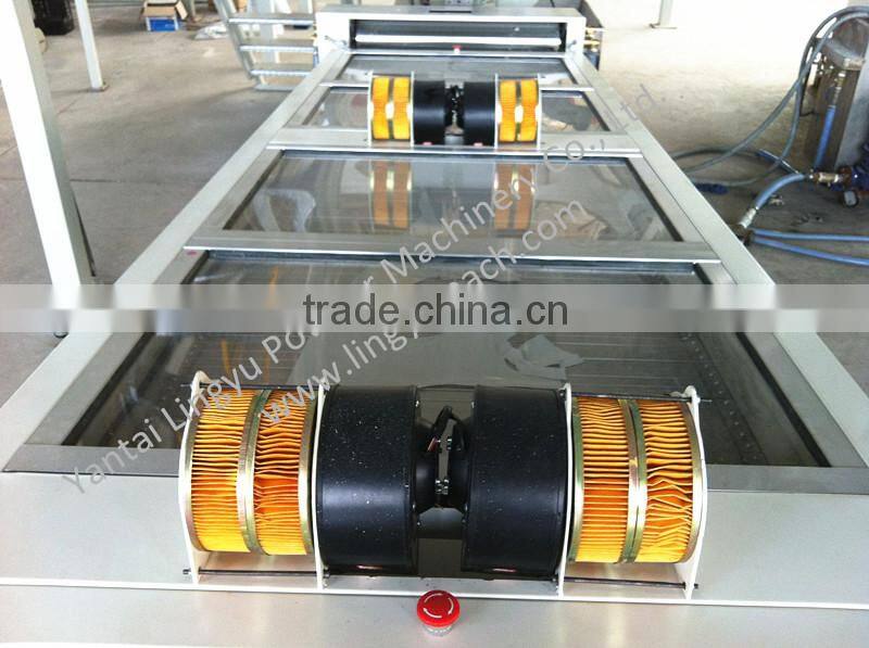 Long cooling steel belt for powder coatings