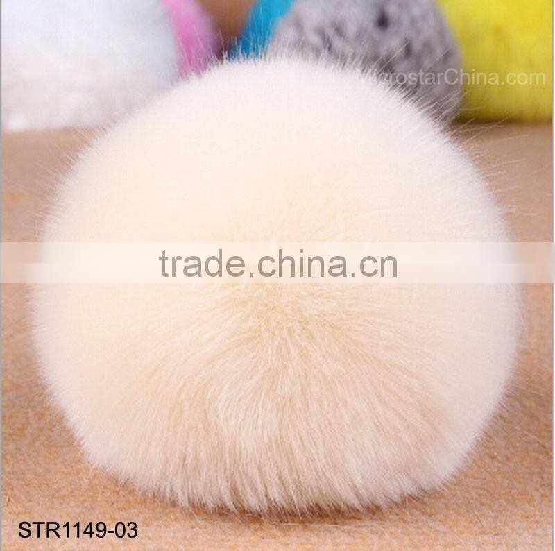 19 colors size of 10cm Cute Fluffy Ball imitation fox fur ball keychain Pendant Handbag Charm Keyring