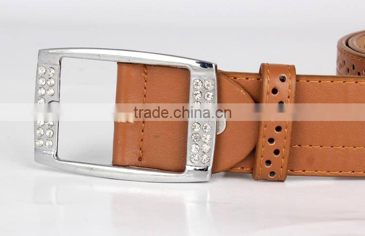 Rhinestone Pin Buckle OEM Female Leather Belt SWF-15062929