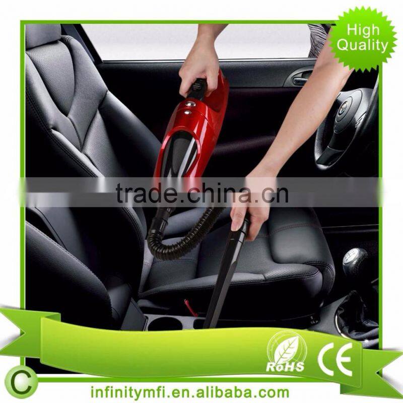 Dark red Portable 12V 80W Mini Car and Dry Car Vacuum Cleaner