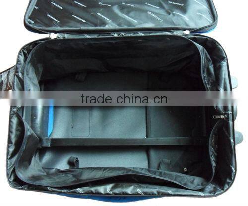 2014 china factory cheap good quality 600D polyester EVA upright wheeled 20'' cabin size carry on travel luggage with trolley