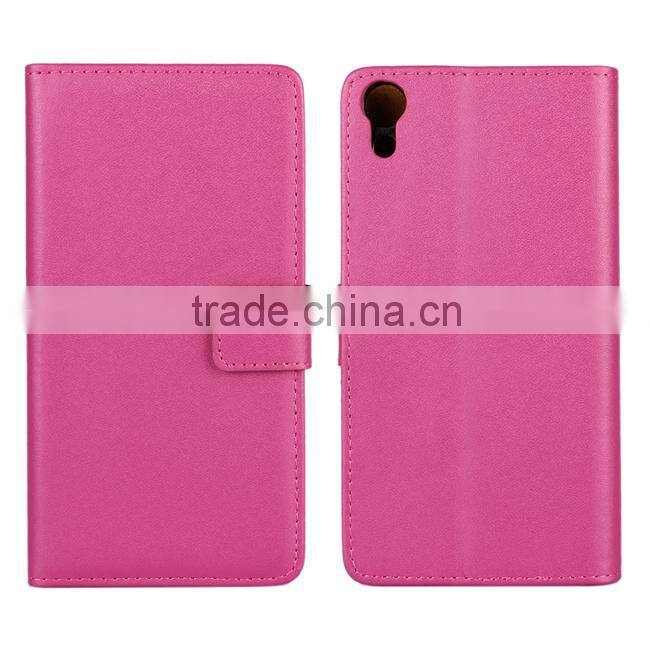Plain Wallet Genuine Leather Case Cover For Sony Xperia Z4