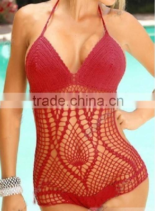 One piece crochet swimwear
