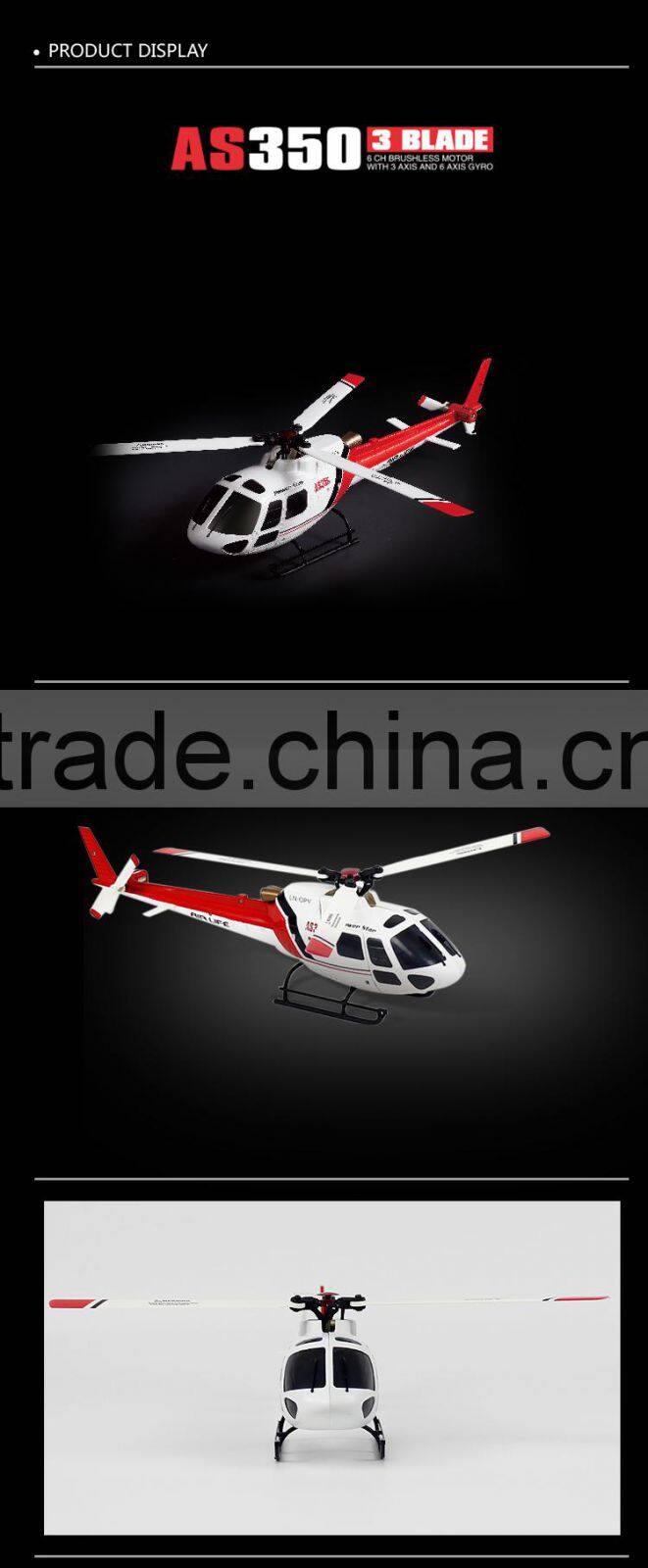 Original Wltoys V931 6CH Flybarless 3/6 Axis Gyro 3 Blade AS350 Scale RC Helicopter BNF