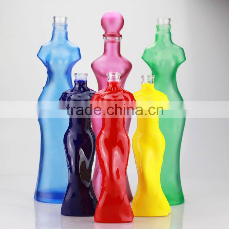 Wholesale crystal skull wine bottle whiskey glass bottle shaped glass bottles