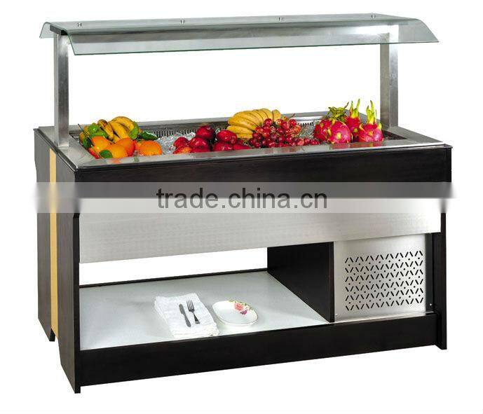 Glass door salad bar refrigerated display salad bar