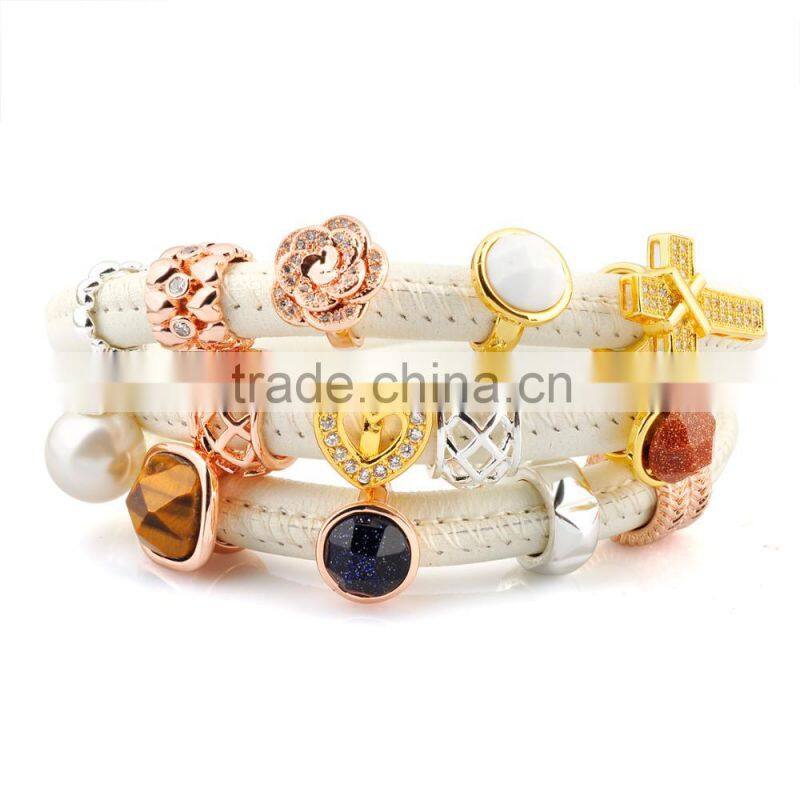 Fashionable Jewelry Women Custom Charm Bracelet Leather