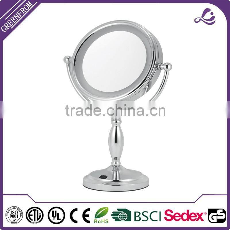 Desktop 5X magnification makeup mirror with light