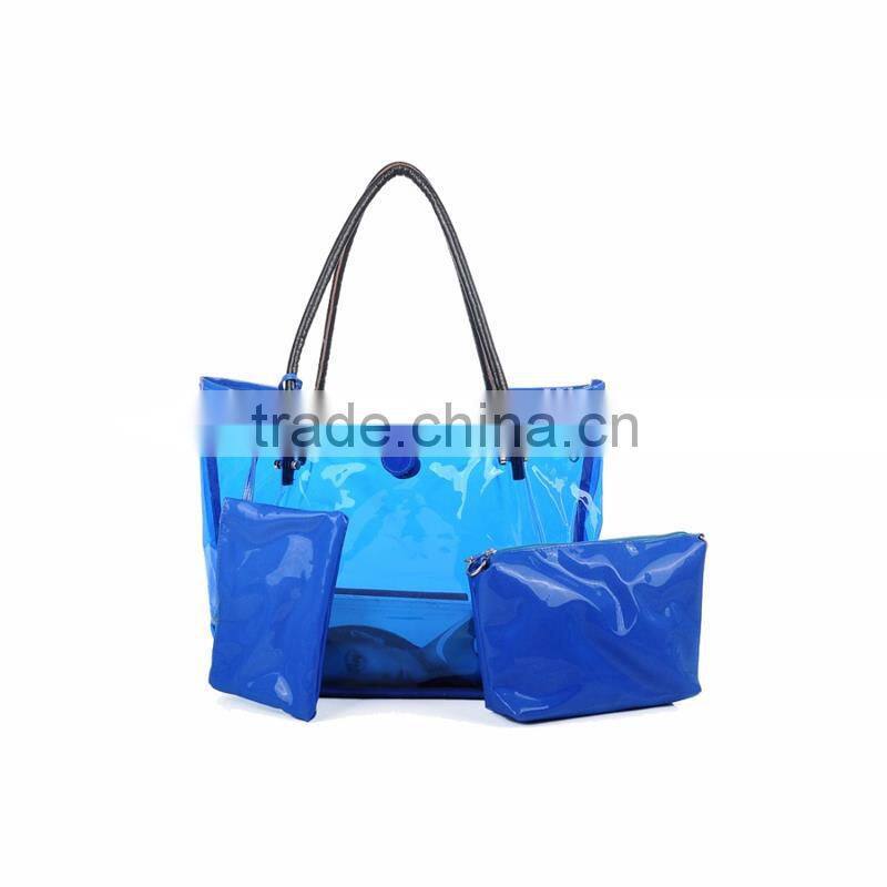 Hot selling fashion pvc beach bag with handle