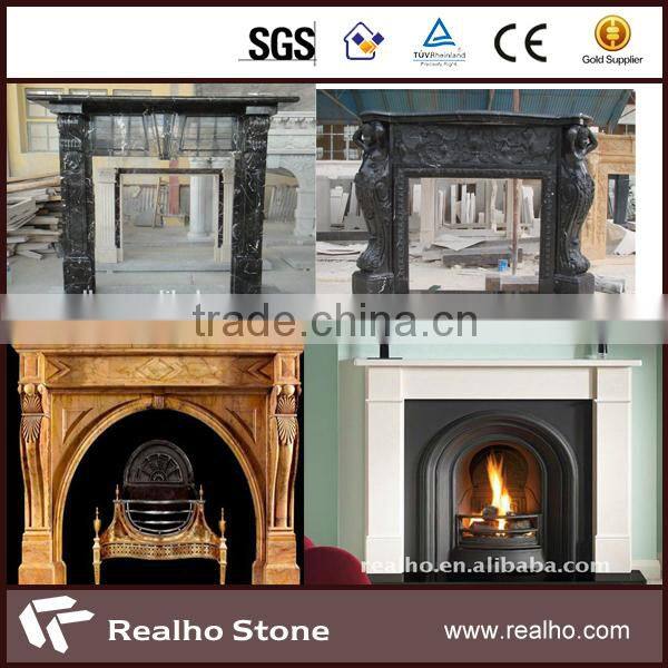 pure white marble fireplace