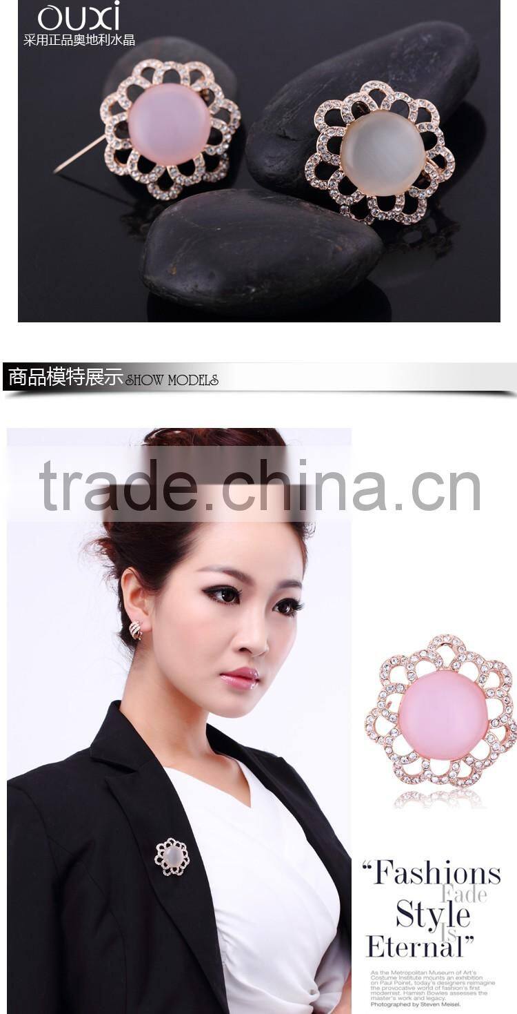 OUXI Fashion flower shaled brooch pin 60061