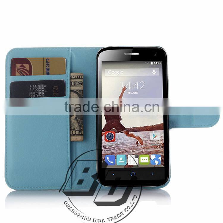 Fashionable Popular Flip wallet leather case with card slots For ZTE Blade Q Lux 4G fast delivery