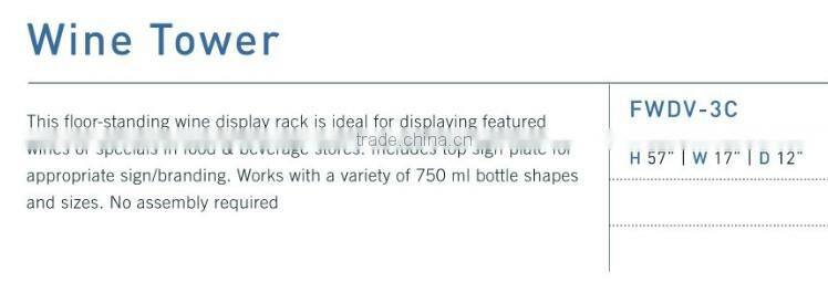 free standing supermarket metal wine tower rack stand HSX-3220