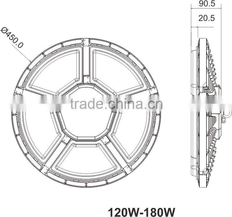 180W led Highbay lamp TUV-GS SAA CB 5 years warranty
