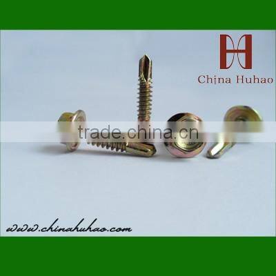 Galvanized hexgon flange head with letter logo drill screw