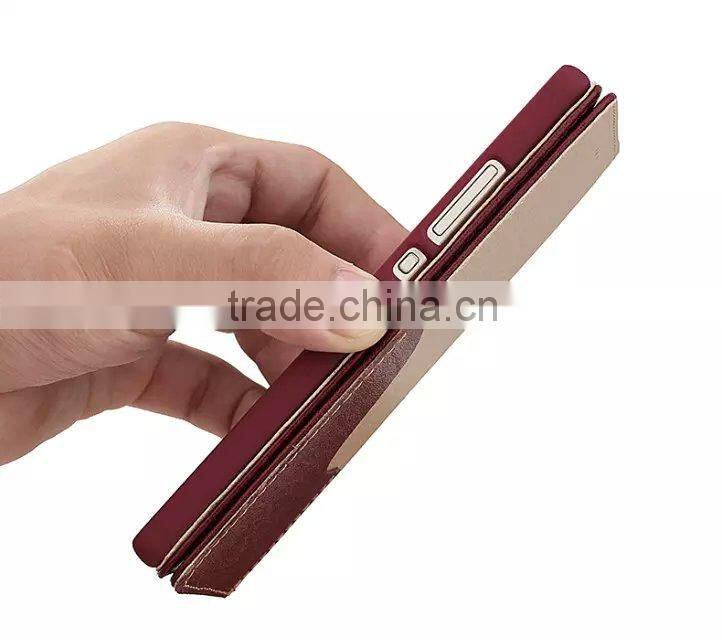 Luxury design fashion book style for huawei ascend p8 real flip wallet leather phone case