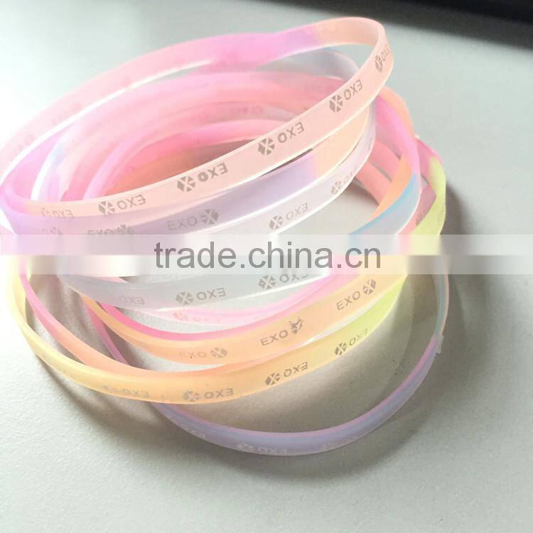 Factory Directly Wholesale Cheap Price Custom Neon Silicone Wristband 6MM Width