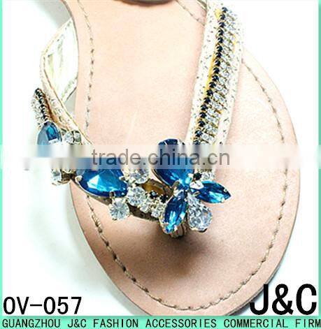 v shaped black diamond rhinestone decorated shoe ornament/ shoe accessory/ shoe trim