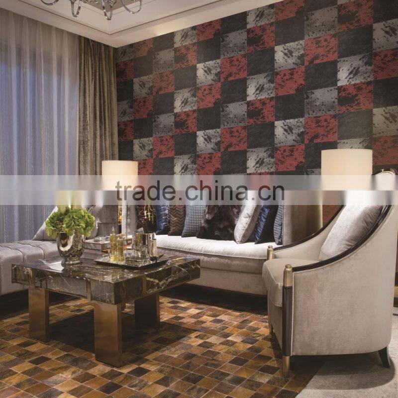 cheap modern decorative wallpaper of brown color for living room