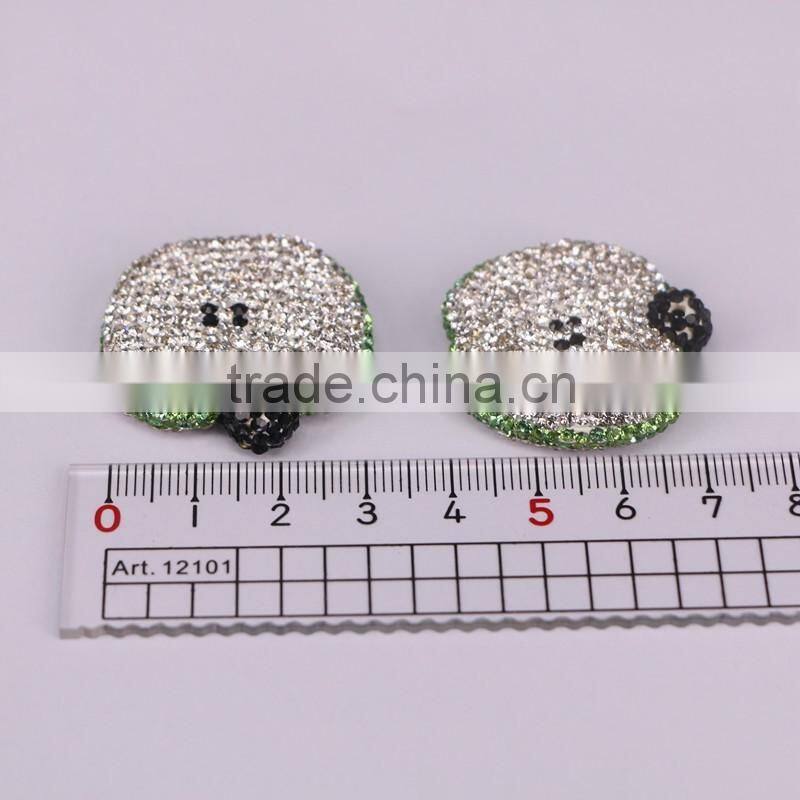 Lovely Fruit Pendant, Pave Crystal Zircon Clay Pendants, Gem Pendant Beads For Jewelry Making