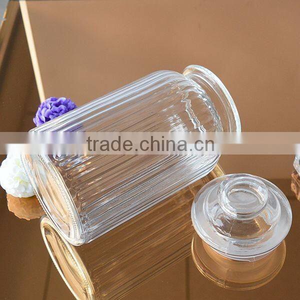 Wholesale storage glass jar with cover candy glass bottle for christmas