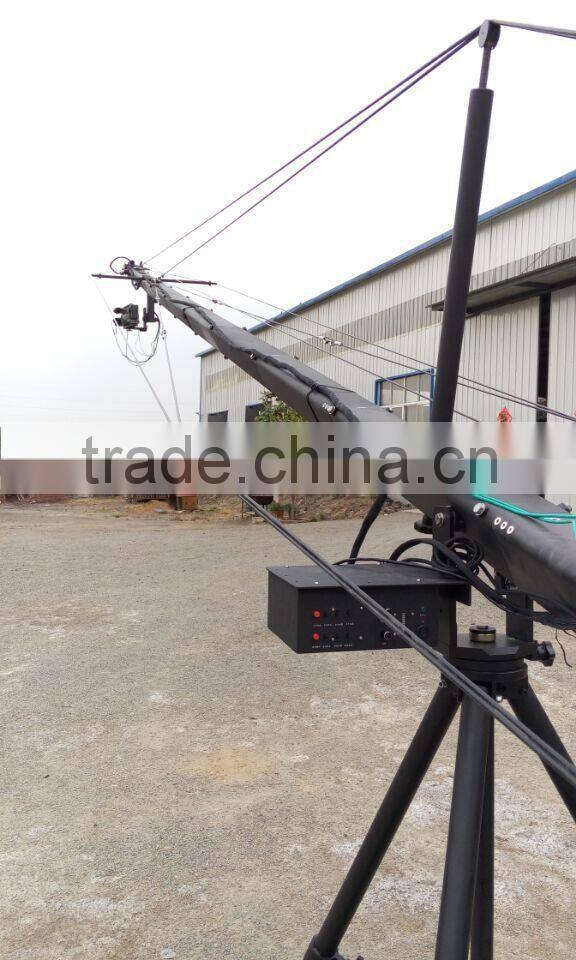 Broadcasting TV camera jimmy jib crane 10m with motorized dutch head bear 25kg camcorder