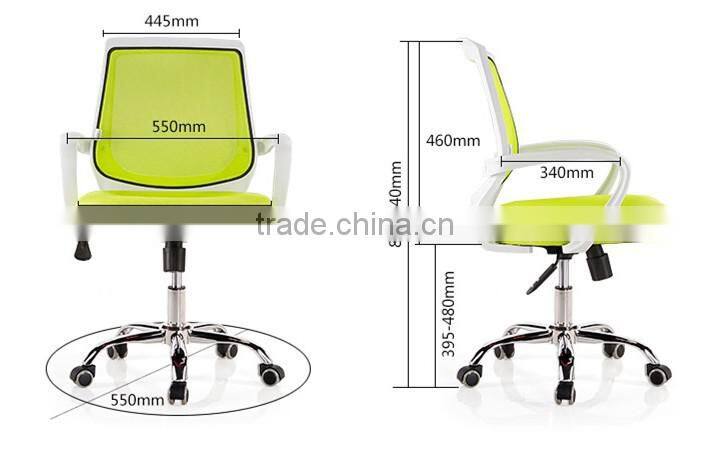 China Manufacturer Arm Chair Furniture Mid Back Ergonomic Rotating Gas Lift Mesh Training Chair with Castors