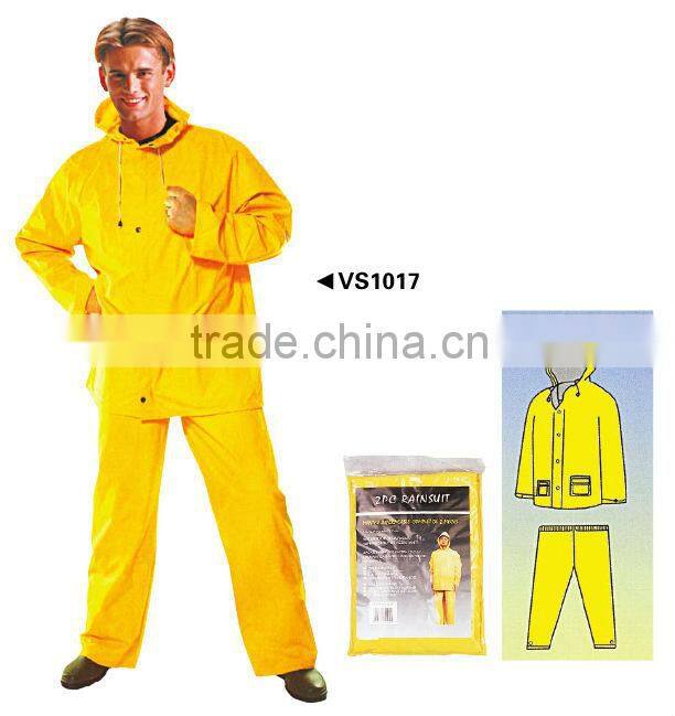 pvc yellow fashion rainwear