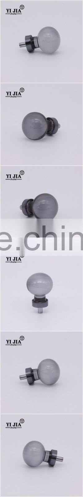 1 3/8 inch zinc alloy gray color chrome plated glass crystal knob