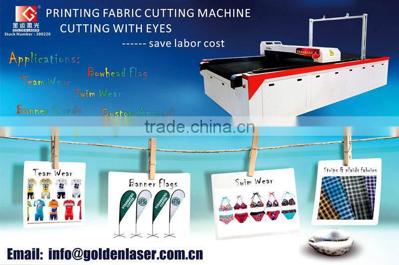 sublimated dye textile cutter / laser cutting digital printing fabrics
