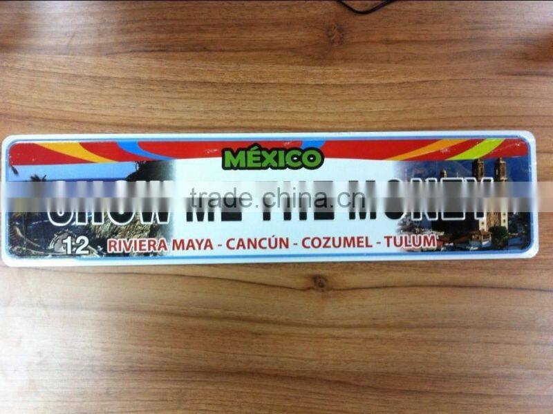 Embossed custom embossed license plate