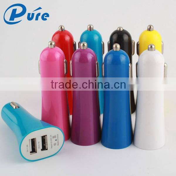 portable usb car charger 2 port car charger for iPad car charger 5V 2.1 A with 2 usb ports