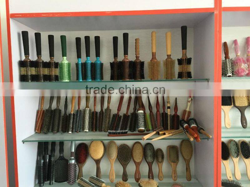 Wooden paddle wooden pins cushion hair brush