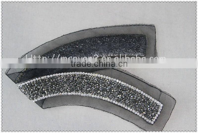 Popular Hot fix rhinestone collar/fancy rhinestone collars for garment