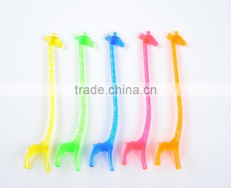 fancy giraffe shape plastic stirrers for coffee
