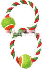 8 Shape Dog Cotton Rope toys with tennis ball