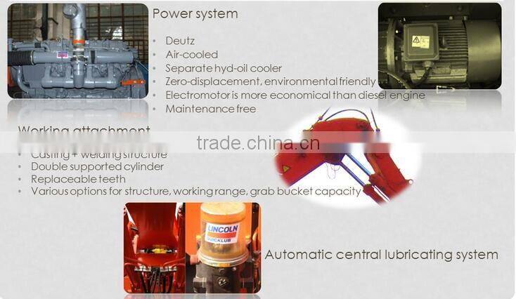 20ton hydraulic electric material handler grabbing excavator