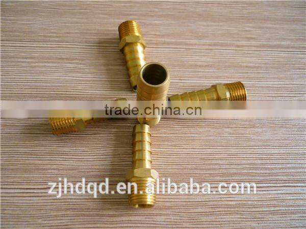threaded connection with sleeve for rubber hose connector , high performance forged brass connector with size of 1/4" 3/8" 1/2"