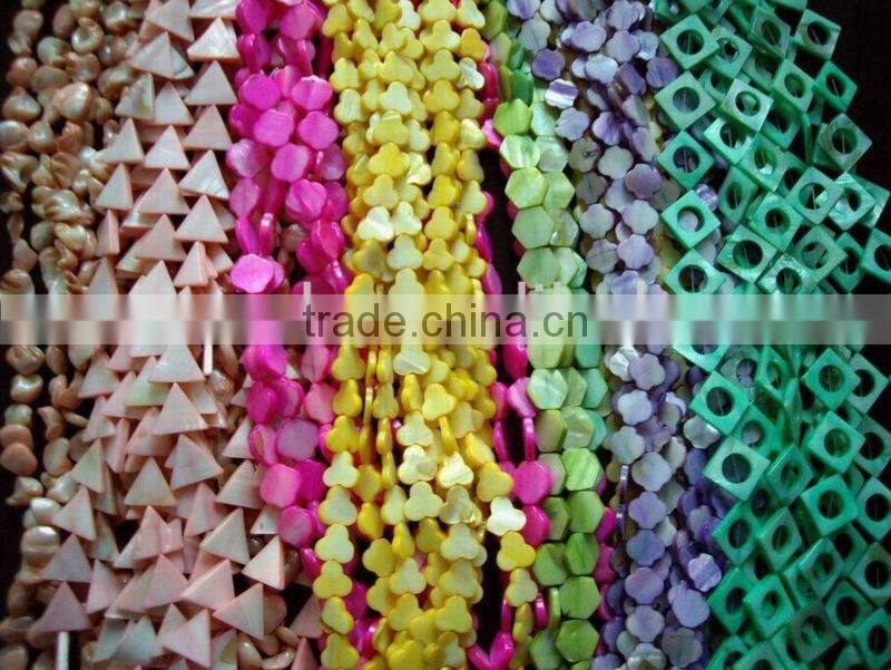Round dot freshwater mop shell beads strand