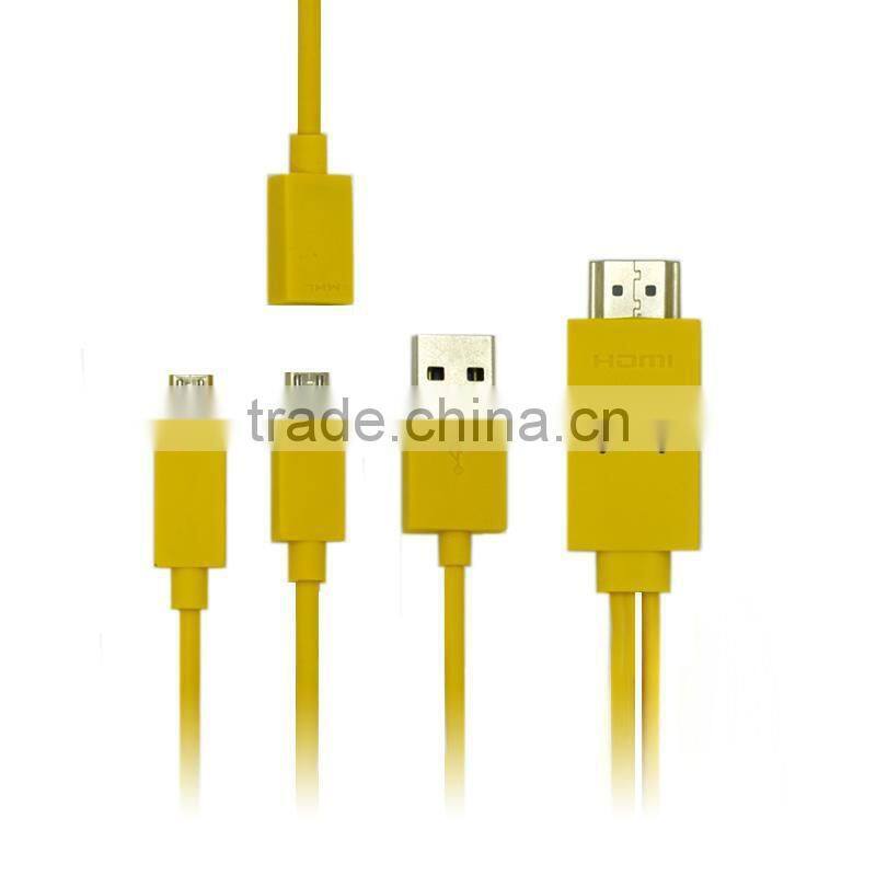 1.8m 1080P mini MHL Micro USB to HDMI HDTV rca ADAPTER CABLE LEAD FOR SAMSUNG GALAXY S2 i9200 N7100 N7000 S4 I9500 black