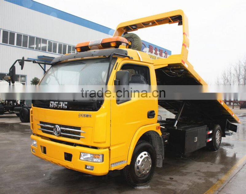DFAC 7ton dlk flat manual color wrecker truck
