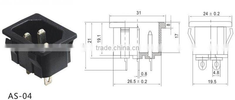 AS-04 power wall socket
