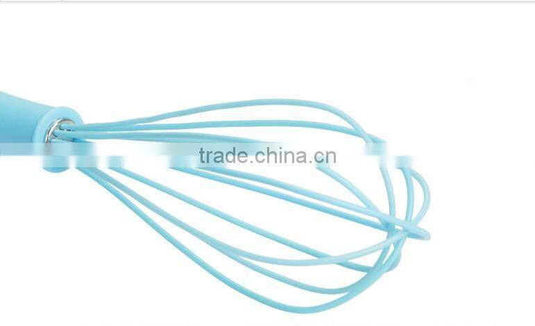 0300200 High quality 12" green color silicone whisk with PP handle