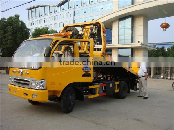 small dongfeng 4x2 5 ton slid flatbed recovery truck